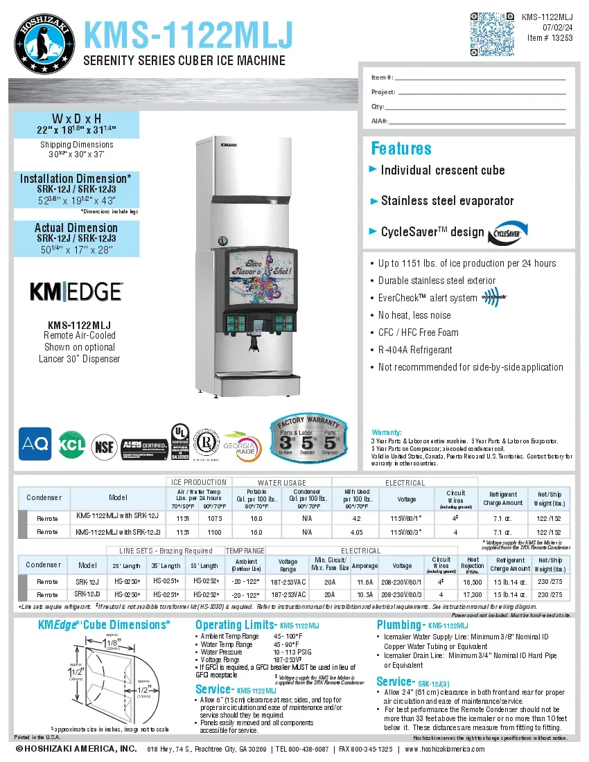 hoshizaki-kms-1122mlj-ice-maker-cube-style-specsheet-260222bee77g.pdf