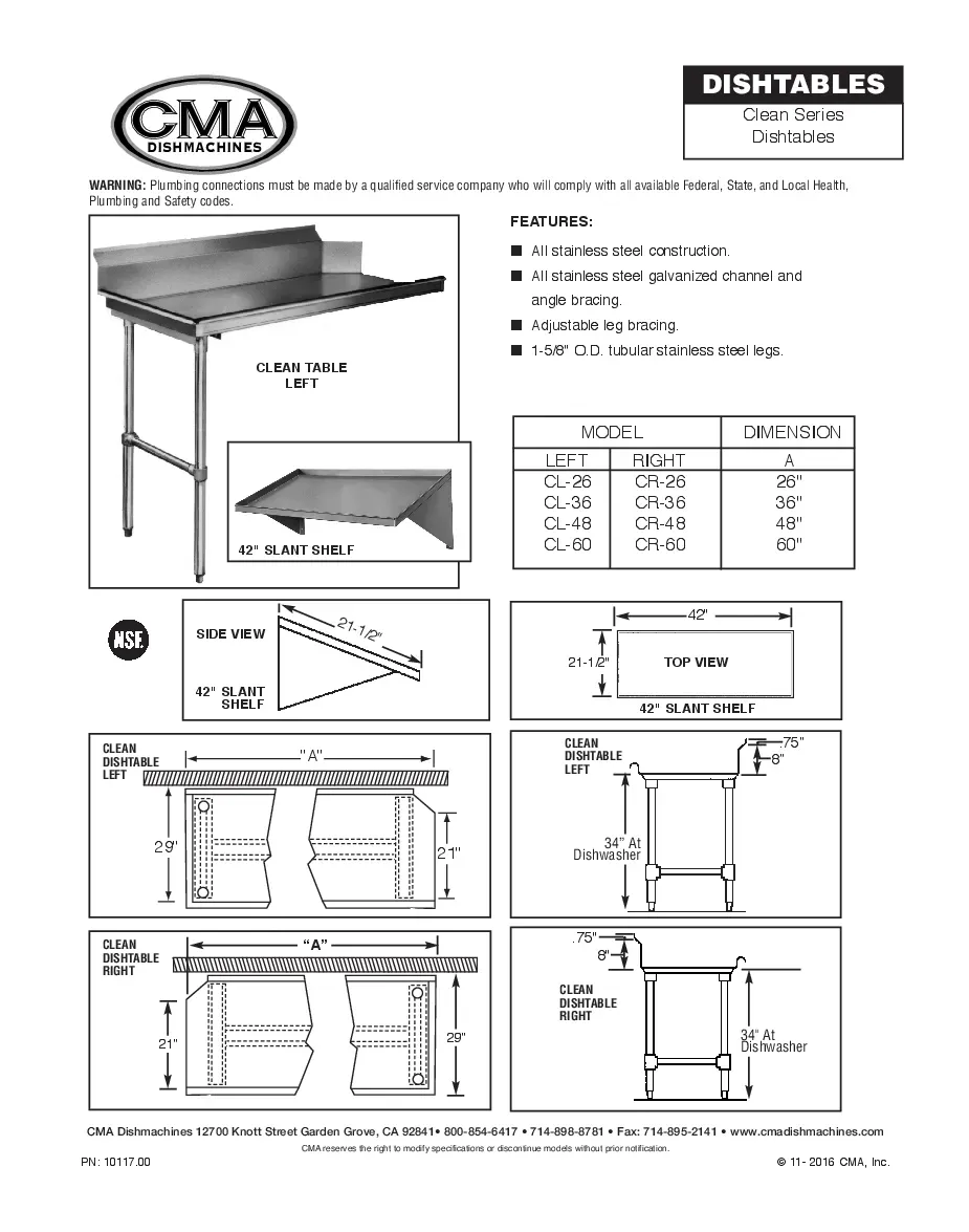 cma-dishmachines-cl-26-dishtable-clean-straight-specsheet-2602241be7xo.pdf