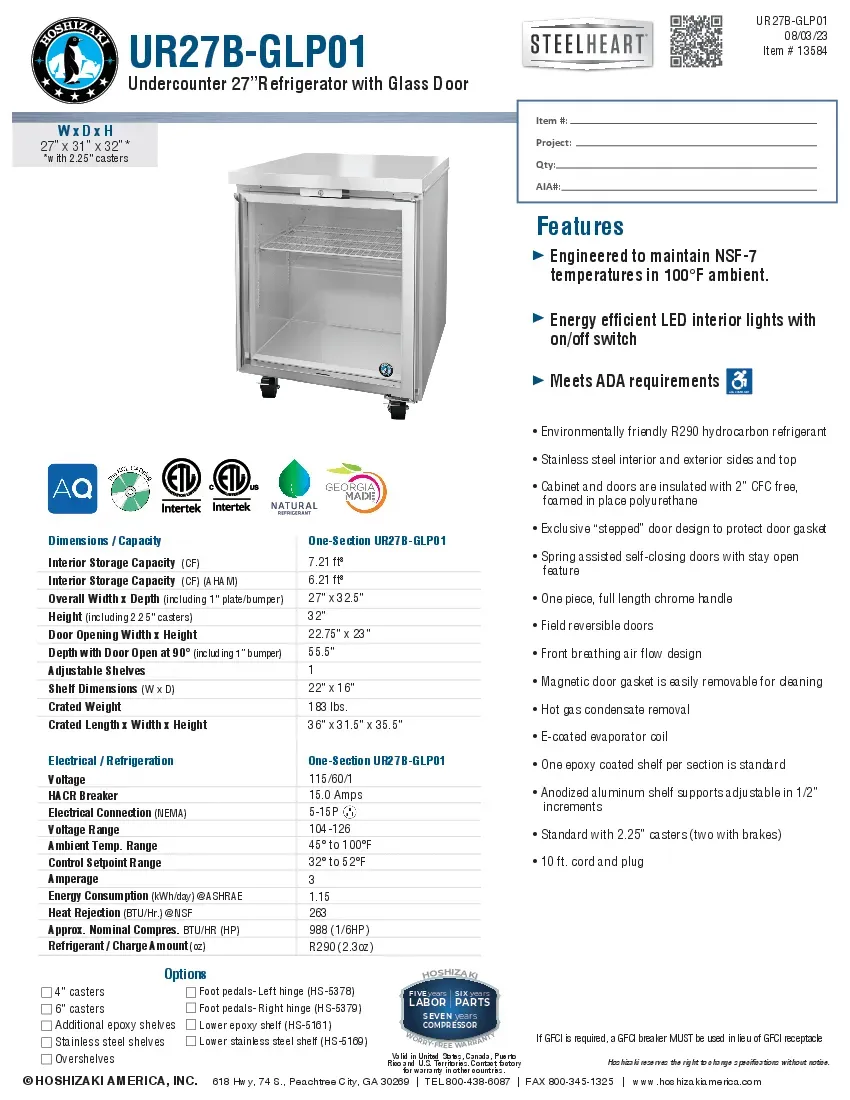 hoshizaki-ur27b-glp01-refrigerator-undercounter-reach-in-specsheet-260222rni0ai.pdf