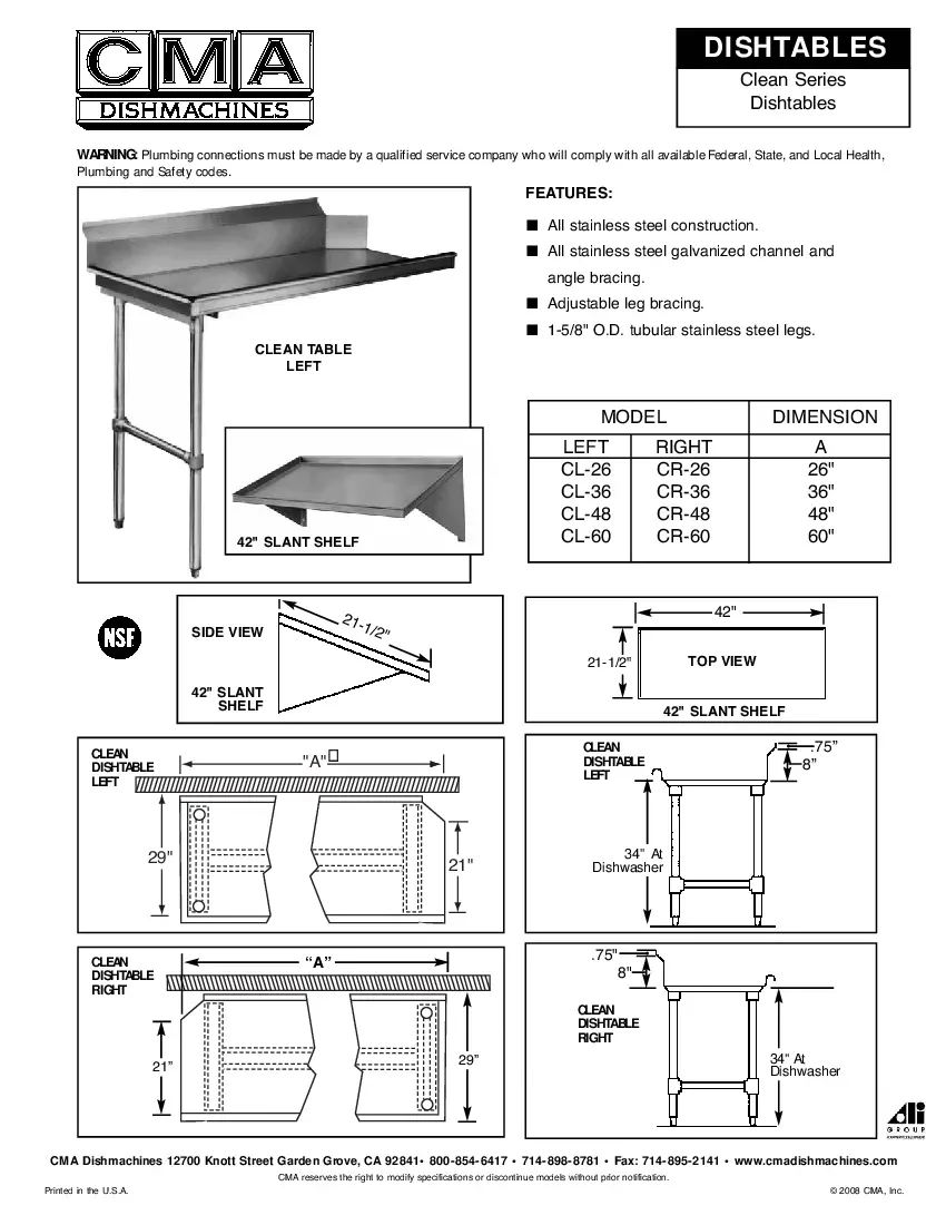 cma-dishmachines-sl-26-dishtable-soiled-specsheet-260224h3l5p1.pdf