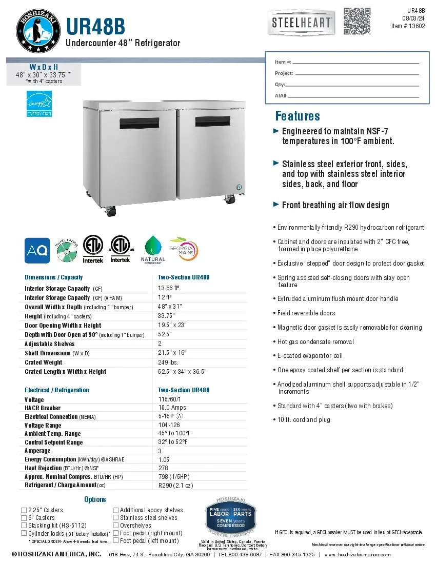 hoshizaki-ur48b-refrigerator-undercounter-reach-in-specsheet-260222076ker.pdf