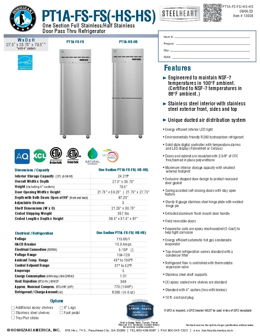 hoshizaki-pt1a-fs-fs-refrigerator-upright-pass-thru-specsheet-26022276m0se.pdf