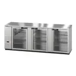 Hoshizaki , BB95-G-S, Bar Refrigerator, 3 Swinging Glass Doors