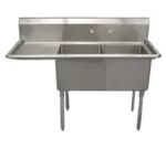 Serv-Ware E2CWP2424L-24, Sink, (2) Two Compartment